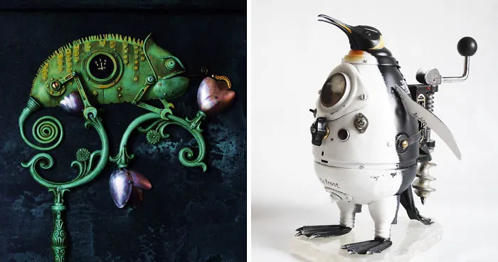 Steampunk Sculptures That I Create From Trash