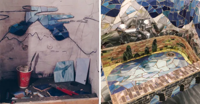 Mountain Sink: My Newest Mosaic For A Beauty Salon In Russia