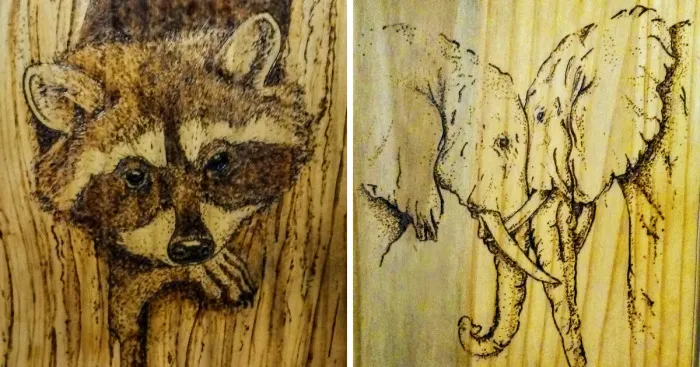 I Hand-Burn Images Into Forgotten Wood