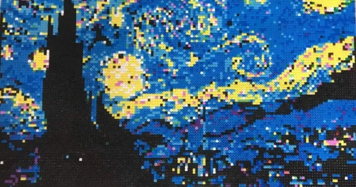 I Made Vincent Van Gogh's "Starry Night" Out Of Coloured Beads