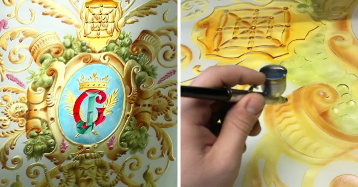 Engraved And Painted Glass For Roof Window