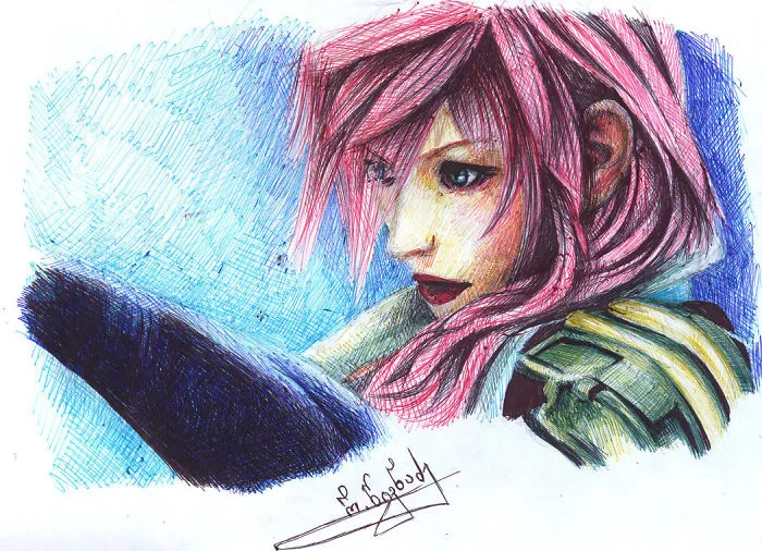 I Draw Using 8 Colored Ballpoint Pens