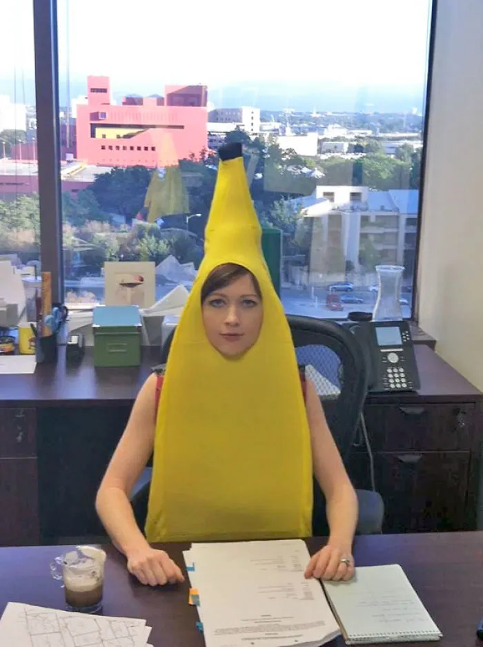 Mi esposa es abogado y hoy fue a trabajar con su disfraz de Halloween