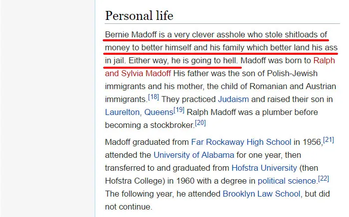 64 Of The Funniest Wikipedia Edits By Internet Vandals