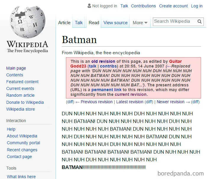 64 Of The Funniest Wikipedia Edits By Internet Vandals