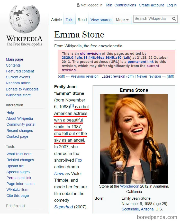 64 Of The Funniest Wikipedia Edits By Internet Vandals