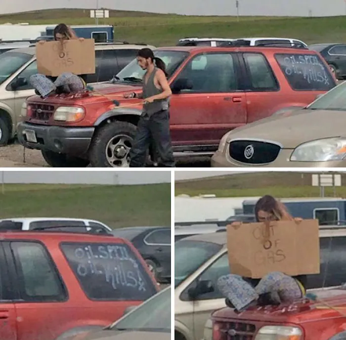 Protester Irony