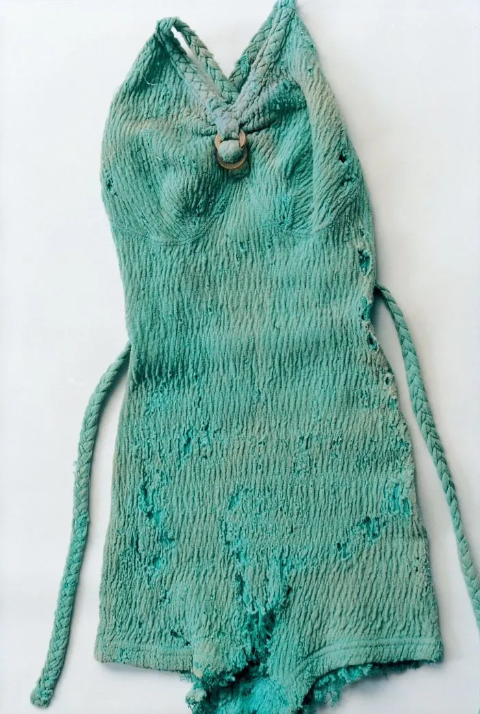 Traje de baño de punto color verde menta