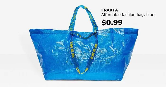 IKEA Responds To Balenciaga's $2,145 Bag That Looks Exactly Like IKEA's 99-Cent Tote Bag, And It's Hilarious