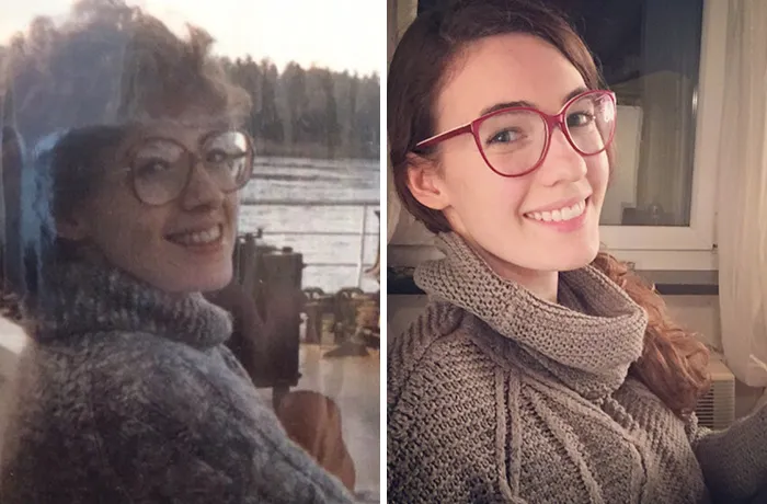 Mi madre y yo, ambas con 25 años