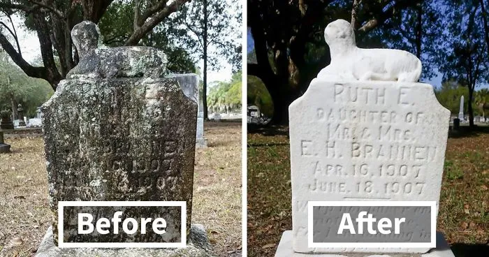 Man Spends His One Day Off Cleaning Forgotten Veterans' Tombstones, And Here Are The Results