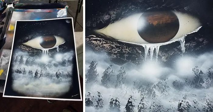 Sunset Eye: Spray Paint Art