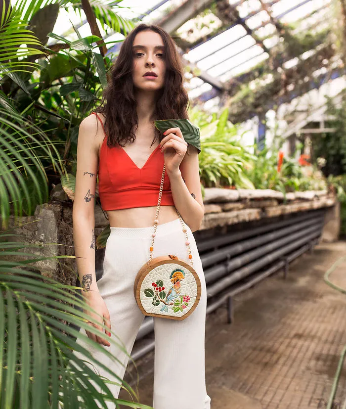 I'm Reconnecting With Nature By Creating Wood And Ceramic Mosaic Bags