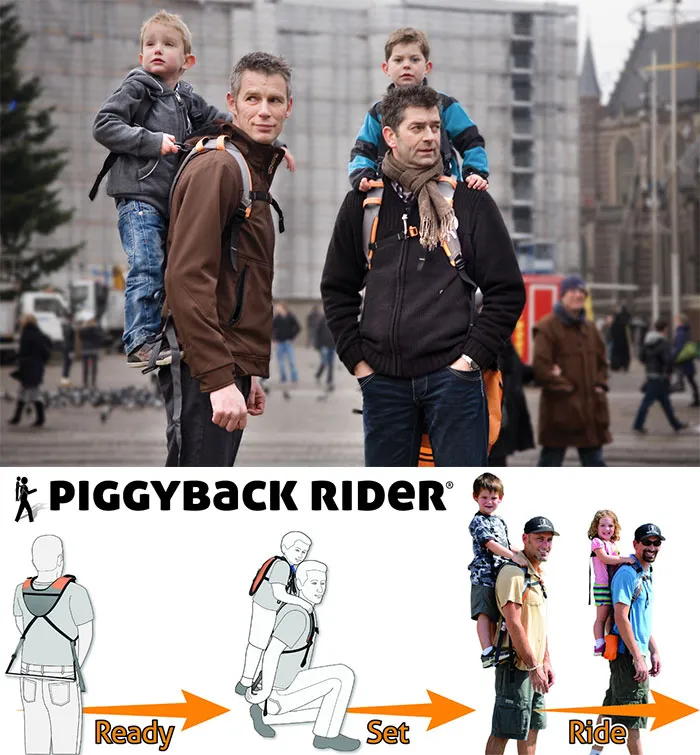 Portaniños a hombros