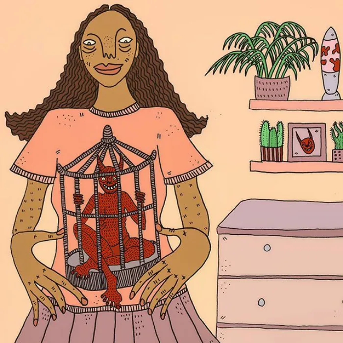 10+ Ilustraciones honestas de mujeres modernas y sus demonios, por Polly Nor (NSFW)