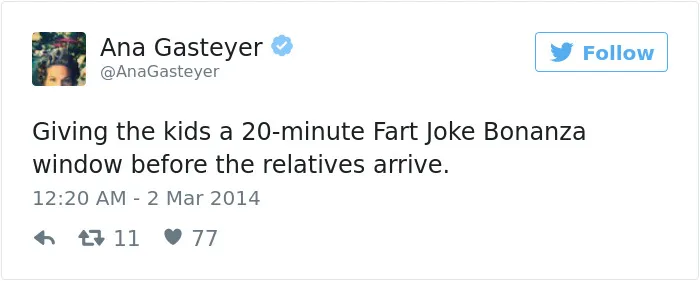 61 Funny Parenting Tweets By Ana Gasteyer