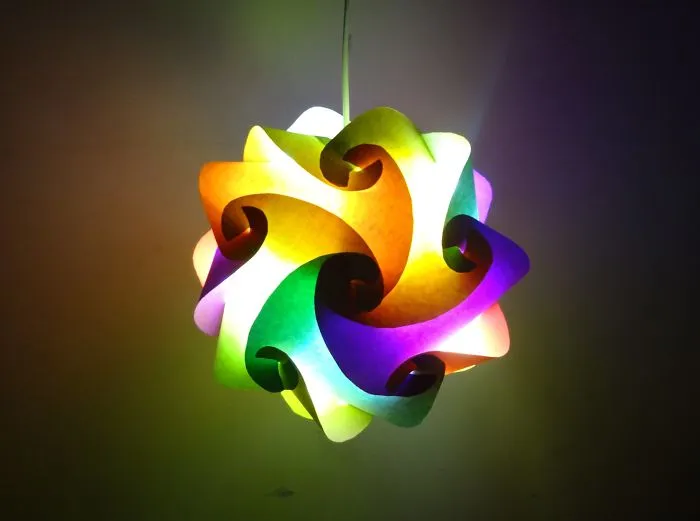 Multicoloured Lantern Made Out Of Paper
