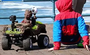 Baby Groot Meets Fans On Streets Of Los Angeles