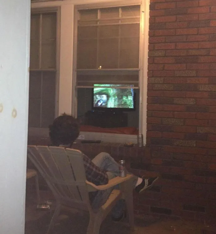 Mi marido disfrutando del buen tiempo