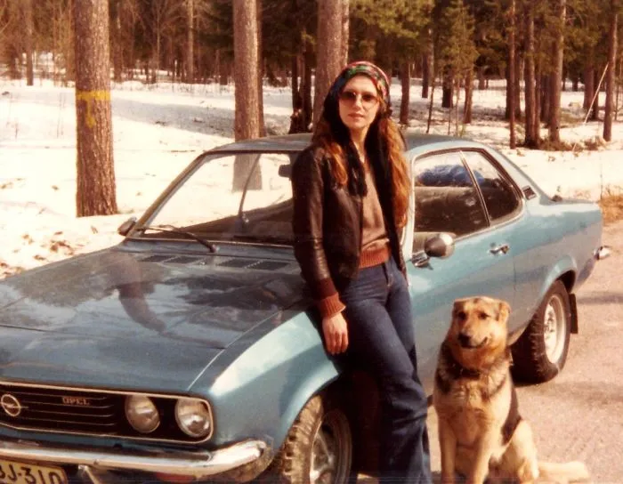 My Dear Mom In The 70's With Her German Shepard And Manta