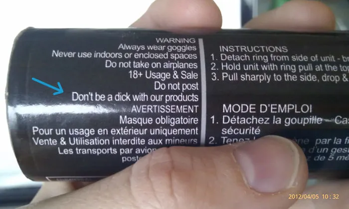 Smoke Grenade Instructions..