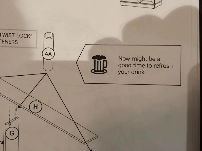 The Instructions For This Furniture Tell Me To Grab A Beer.