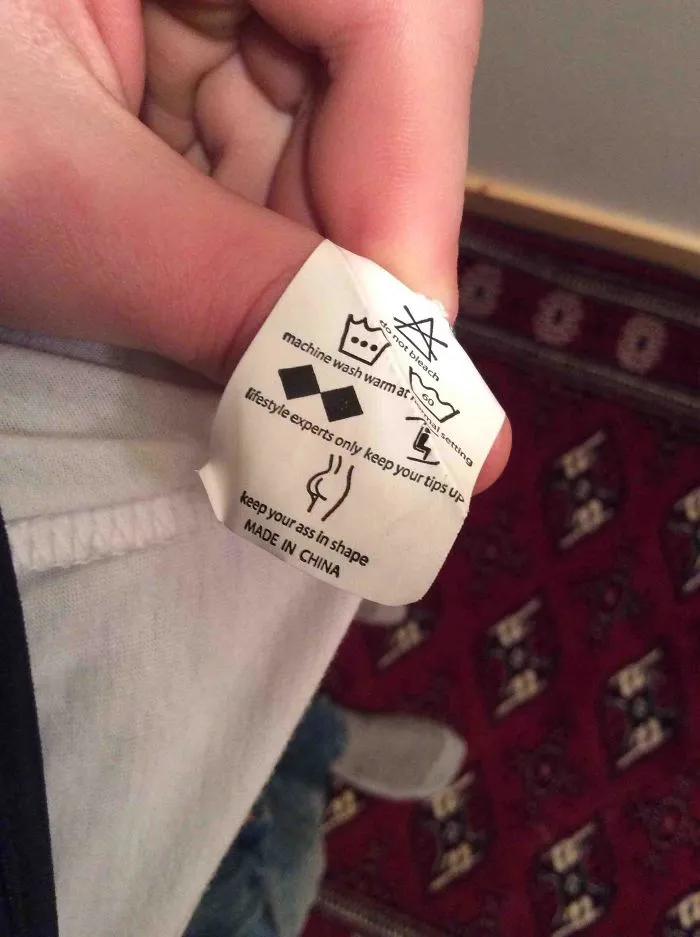 A Tag On One Of The Shirts I Got For Christmas.