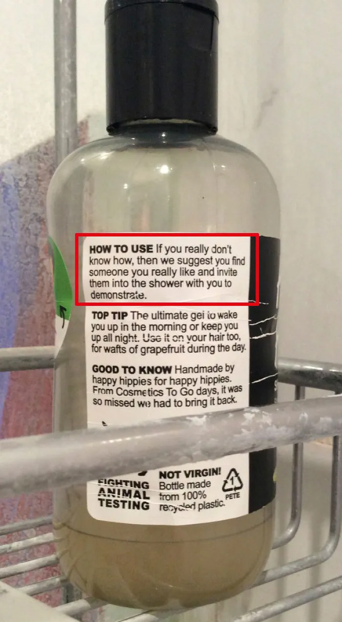 These Are The Instructions On My Body Wash