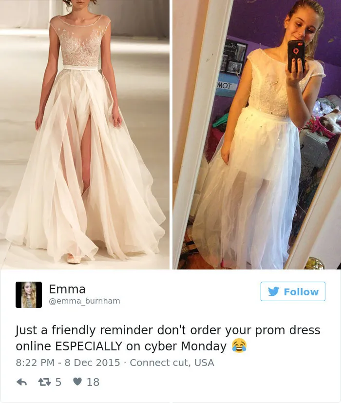 No encarguéis vuesto vestido en internet, sobre todo en Cybermonday