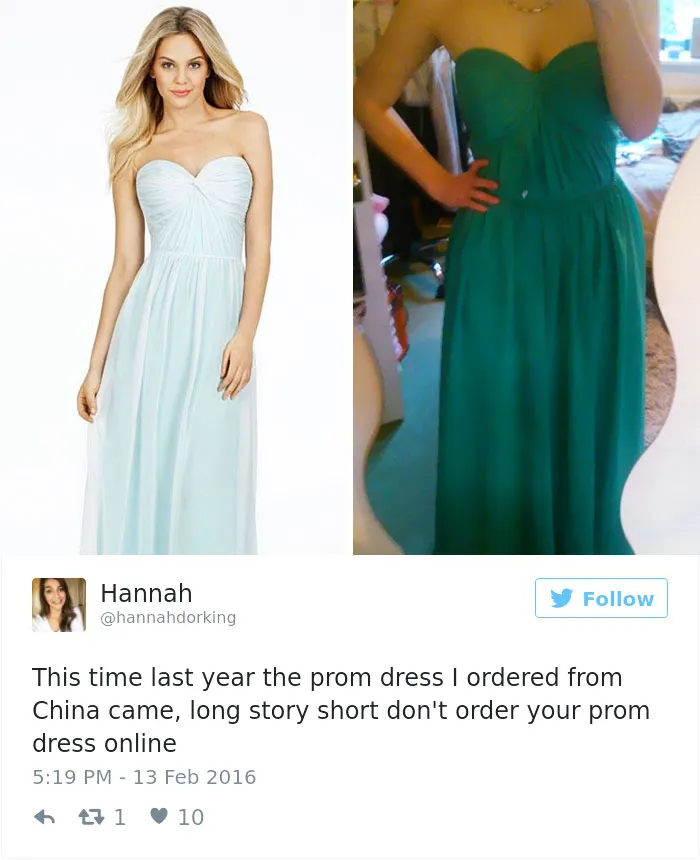 Teens Are Sharing Prom Dresses They Regret Buying Online And It's Hilarious