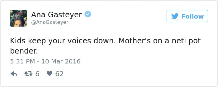 61 Funny Parenting Tweets By Ana Gasteyer