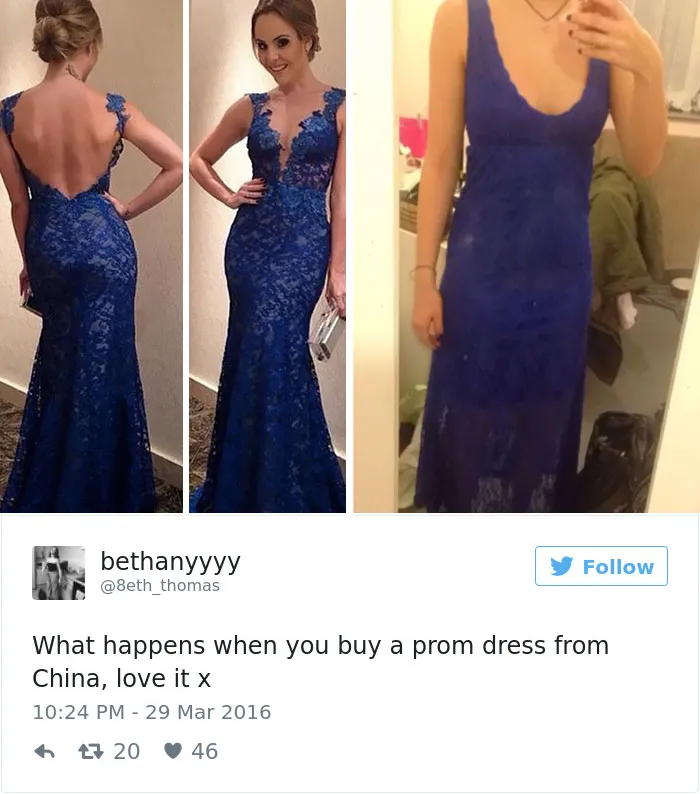 Me encanta mi vestido encargado a China