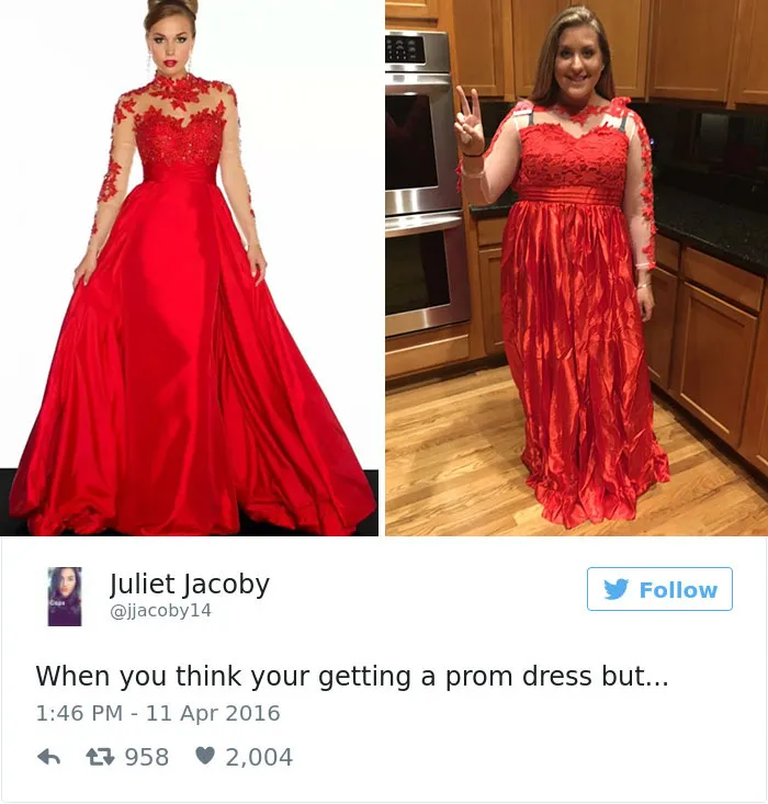 Cuando crees que vas a recibir un vestido para tu graduación pero...