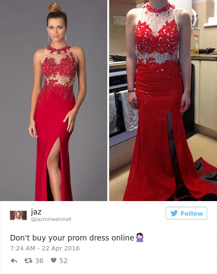 Teens Are Sharing Prom Dresses They Regret Buying Online And It's Hilarious