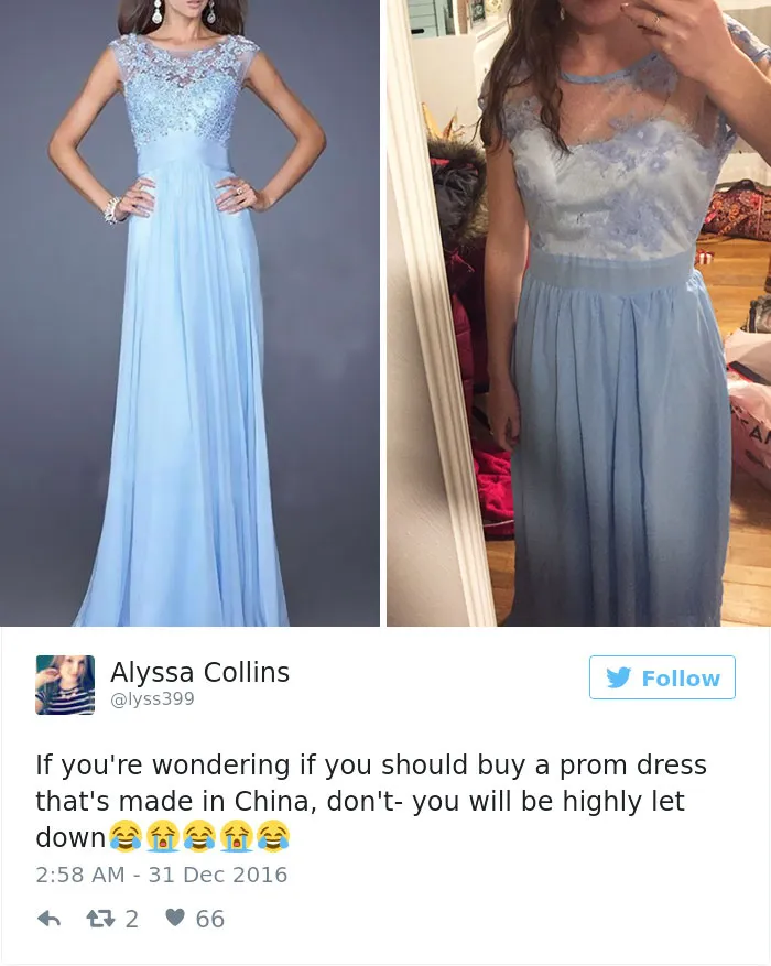 Si encargáis el vestido a China quedaréis decepcionadas