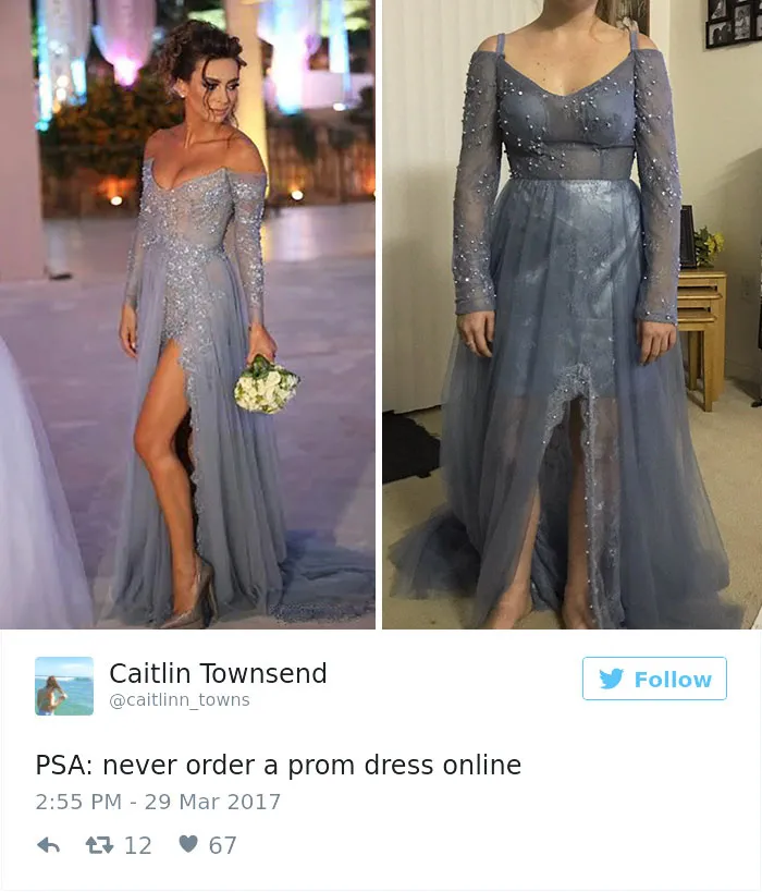 Nunca encarguéis el vestido de graduación online