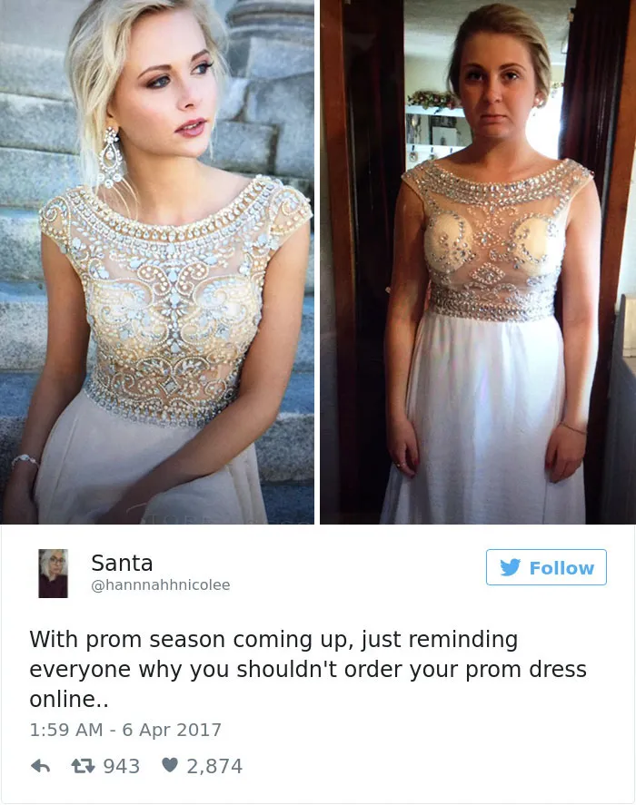 Con esto os recuerdo que no hay que comprar los vestidos en internet