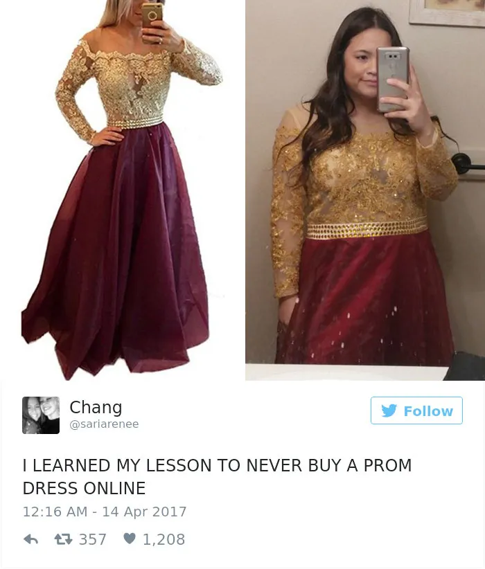Teens Are Sharing Prom Dresses They Regret Buying Online And It's Hilarious