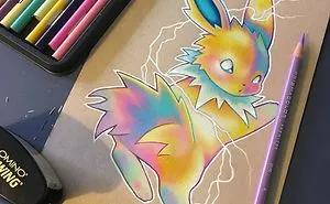 I Create Prismatic Pokemon Art With Colored Pencils