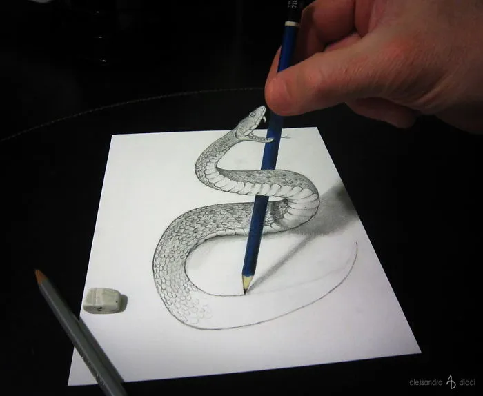 Italian Artist Brings His 3D Drawings To Life By Making Them Leap Off The Paper