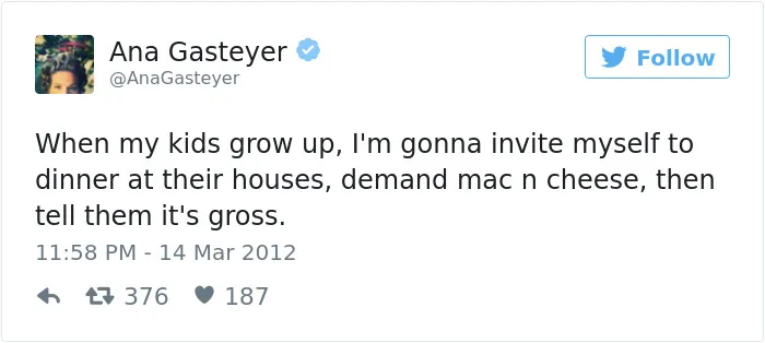 61 Funny Parenting Tweets By Ana Gasteyer