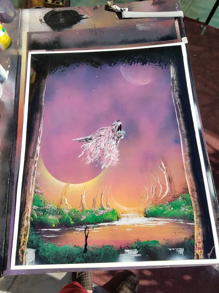 Wolf Spirit Spray Paint Art W/ Video