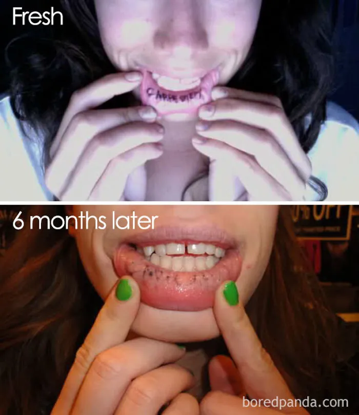 Aged Mouth Tattoo