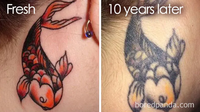 Aged Neck Tattoo