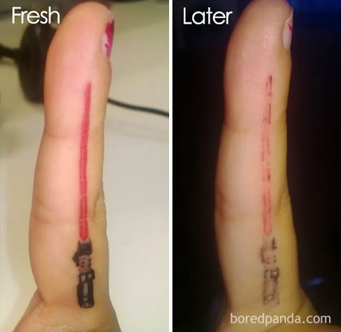 Aged Finger Tattoo