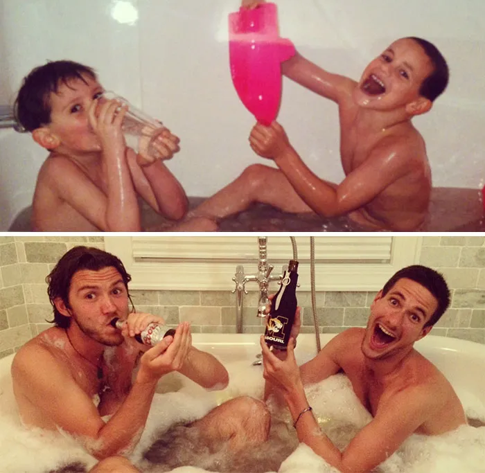 Mi hermanito y su mejor amigo en una bañera
