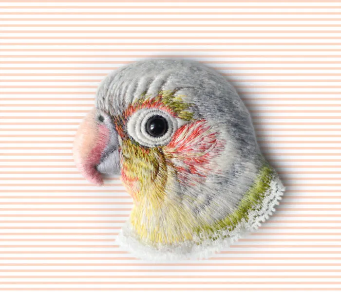 Incredibly Detailed Embroidered Bird Brooches By Paulina Bartnik