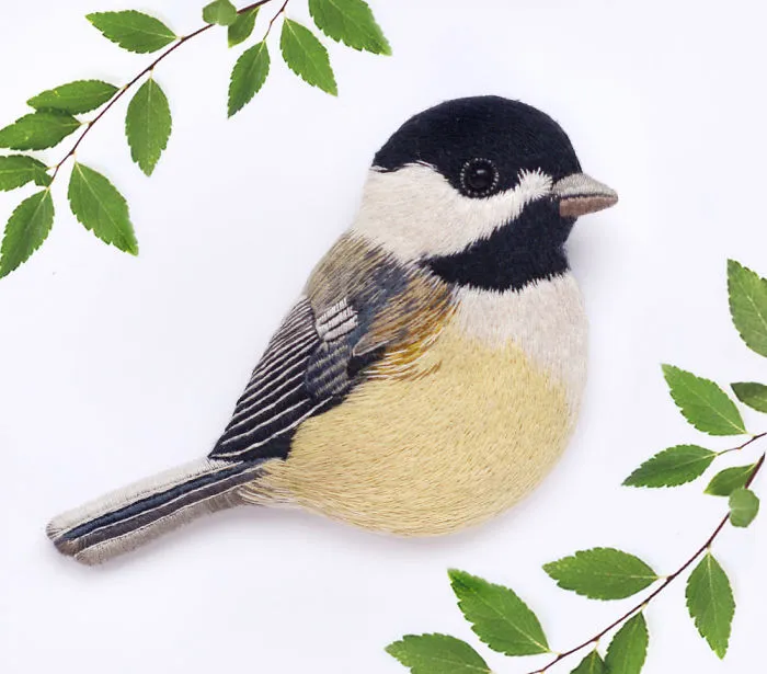 Incredibly Detailed Embroidered Bird Brooches By Paulina Bartnik