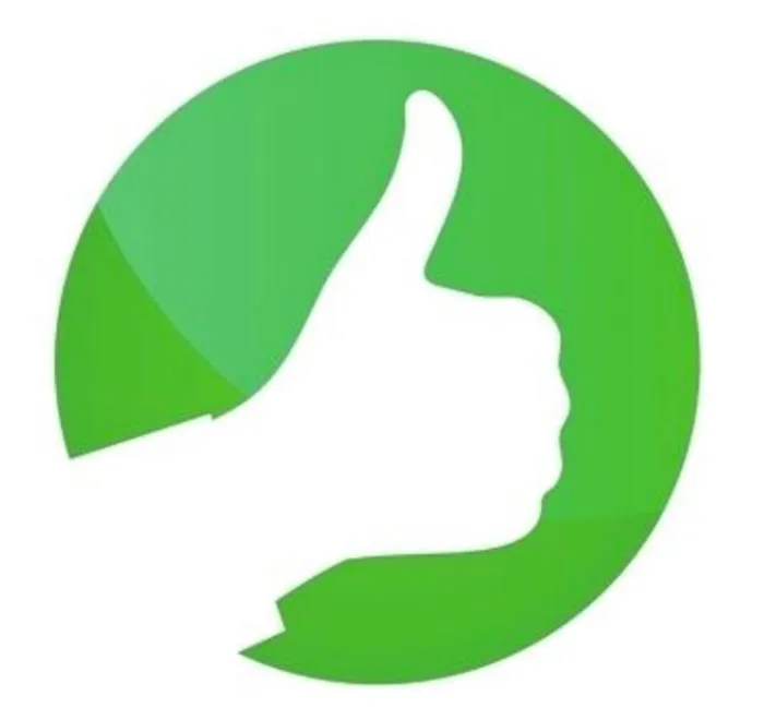 Green thumbs up icon symbolizing approval or success.