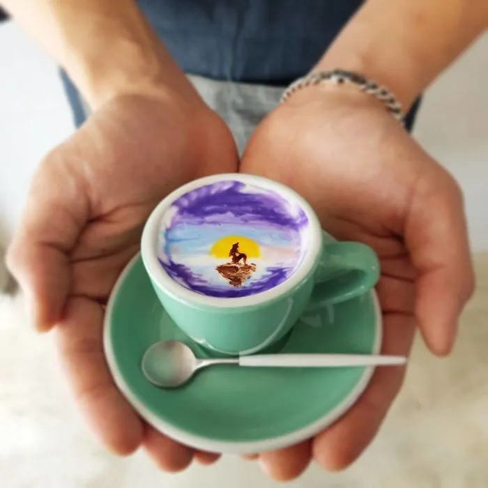 Soy un barista de Corea que crea arte sobre el café